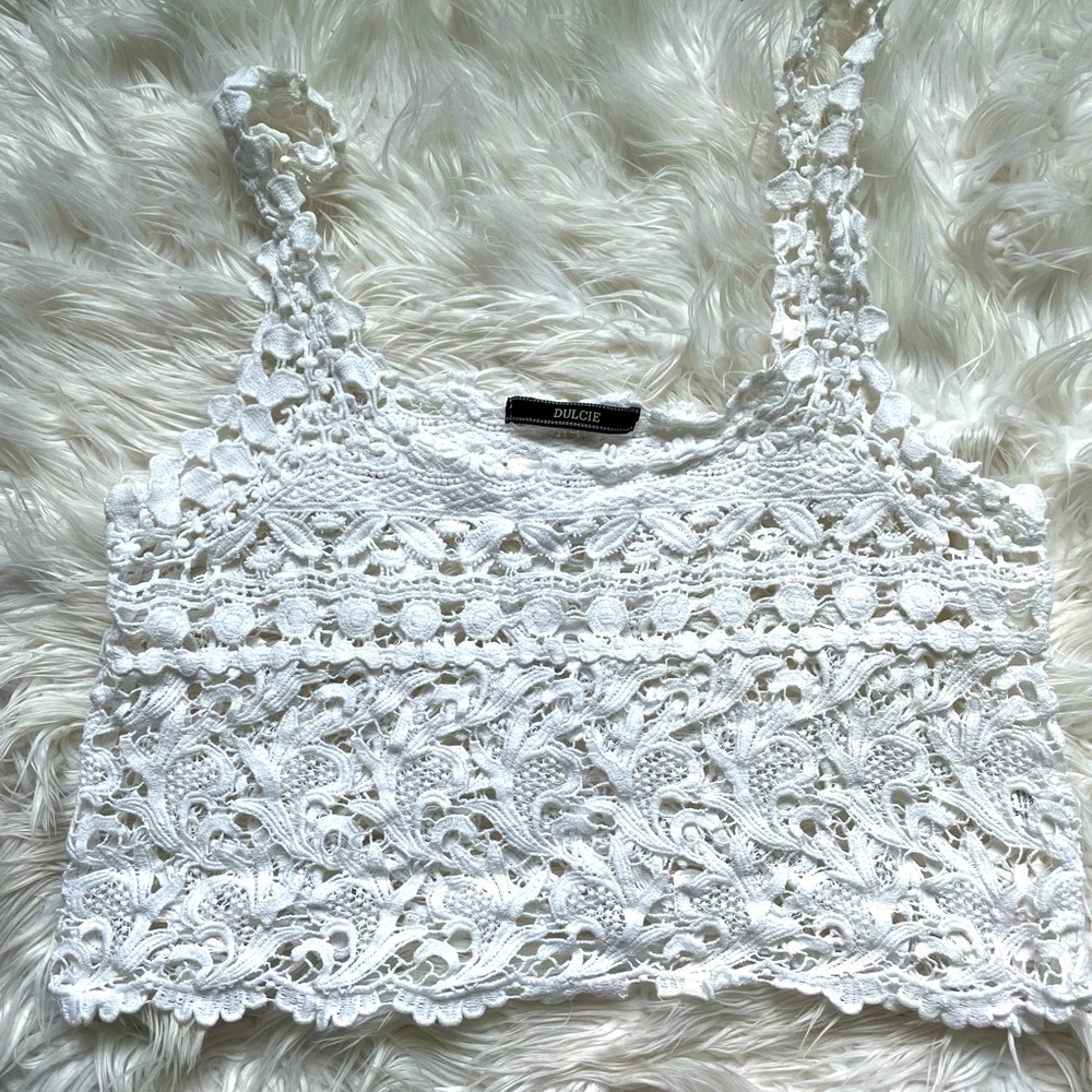 White Lace Crop